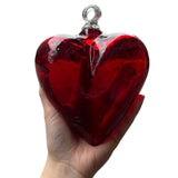 FMD Handmade Glass Heart Ornament - Red - Christmas - Feliz Modern