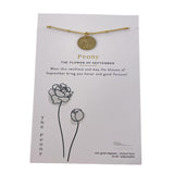 LFTH Floral Birthday Month Necklace - September - Peony - Necklaces - Feliz Modern