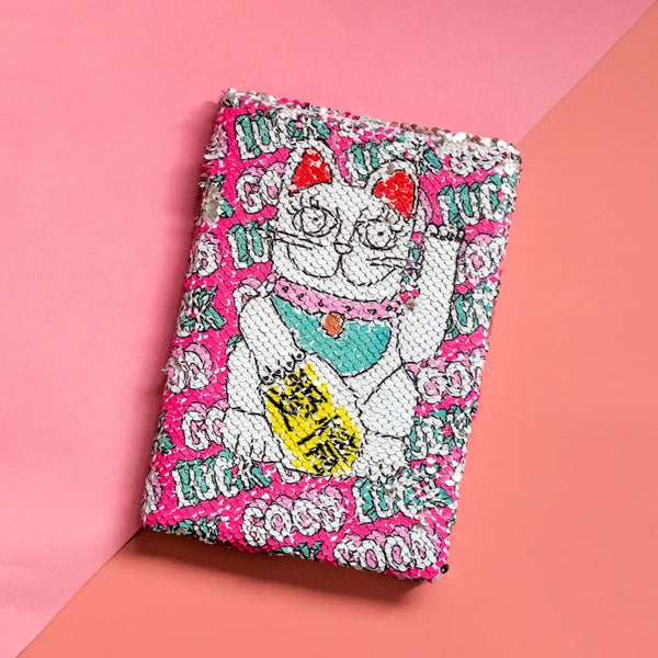 HLFR* Sequin Notebook - Pink Cat - Office & Stationery - Feliz Modern