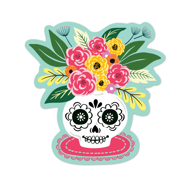 LLP Sugar Skull Flower Vase Sticker -  - Stickers - Feliz Modern