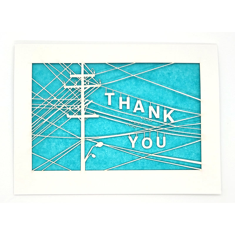 TWH* Thank You Telephone Lines Card -  - Cards - Feliz Modern