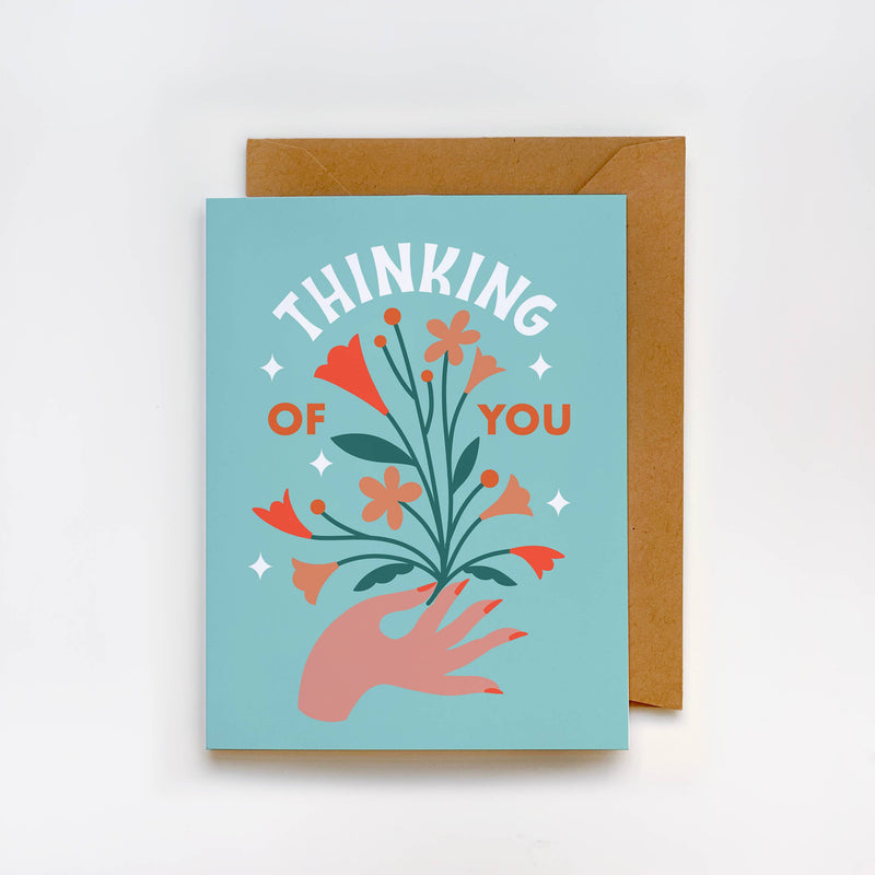 HAND Blue Thinking Of You Card -  - Cards - Feliz Modern