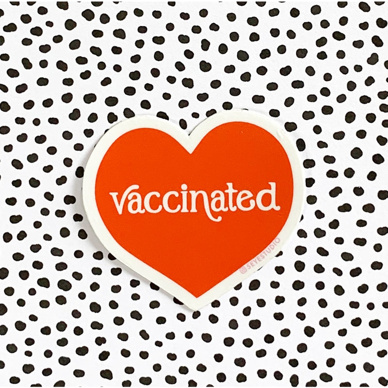 FES* Vaccinated Red Heart Vinyl Sticker -  - Stickers - Feliz Modern