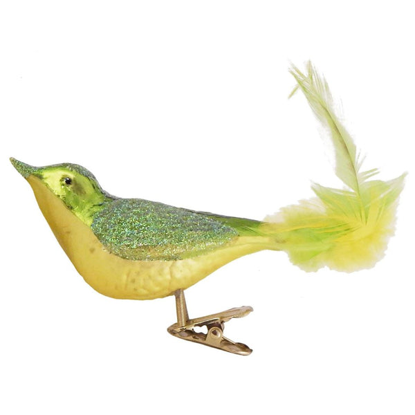 CHBK Clip On Glass Bird - Yellow Bird - Christmas - Feliz Modern